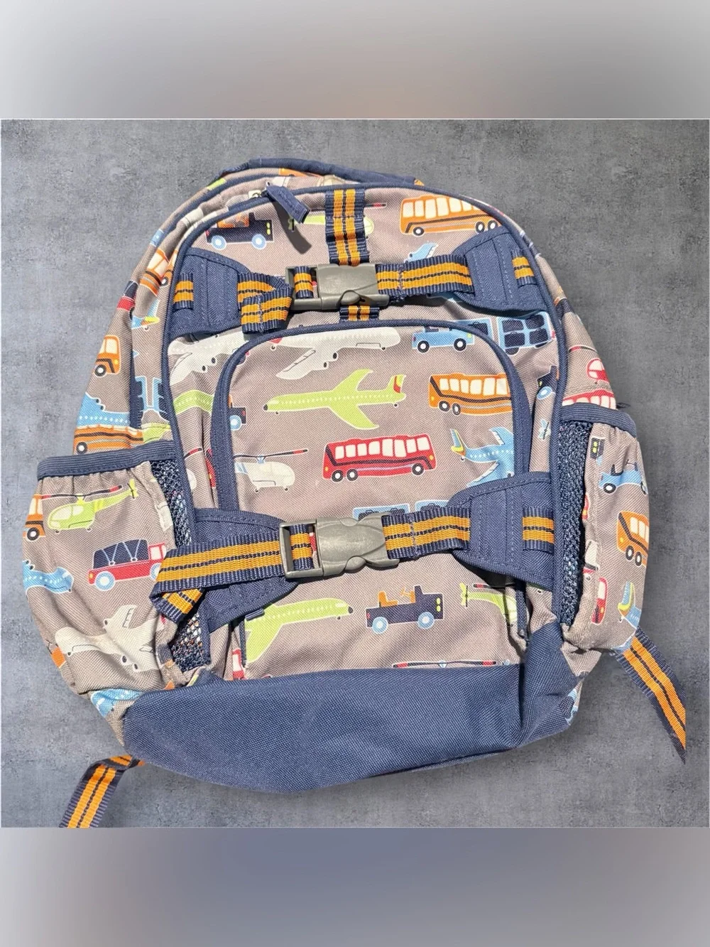 Pottery Barn Buses Planes Toddler Backpack